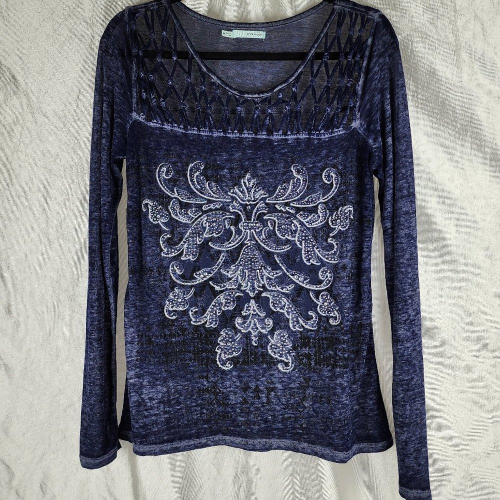 Nearly New Tissue Weight Longsleeve Indigo T-Shirt size Medium- Excellent!